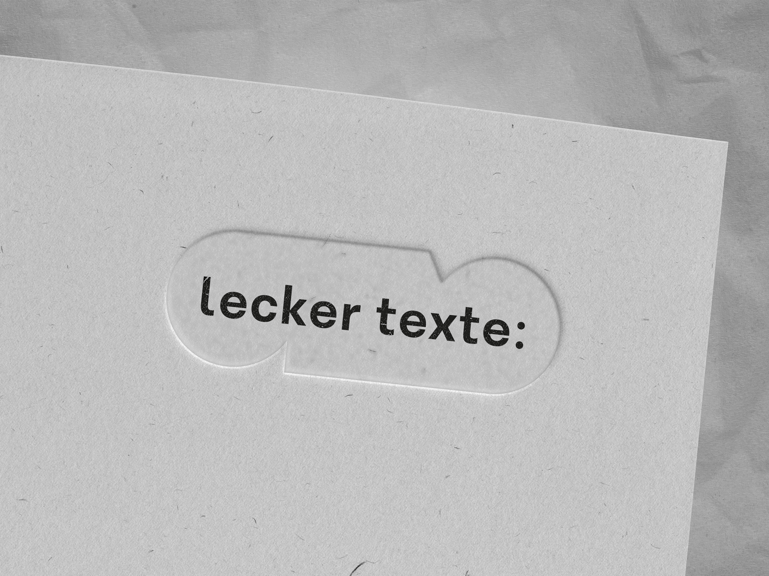 Lecker Texte Logo auf Papier