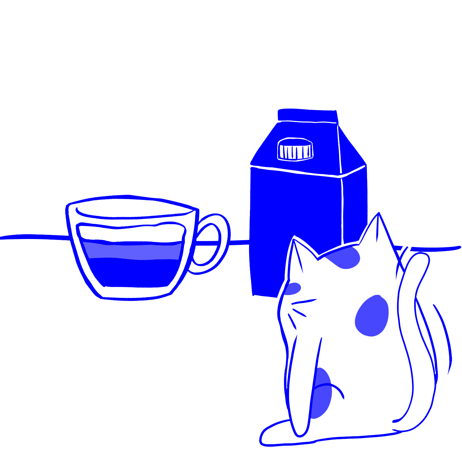Illustration Katze und Kaffee