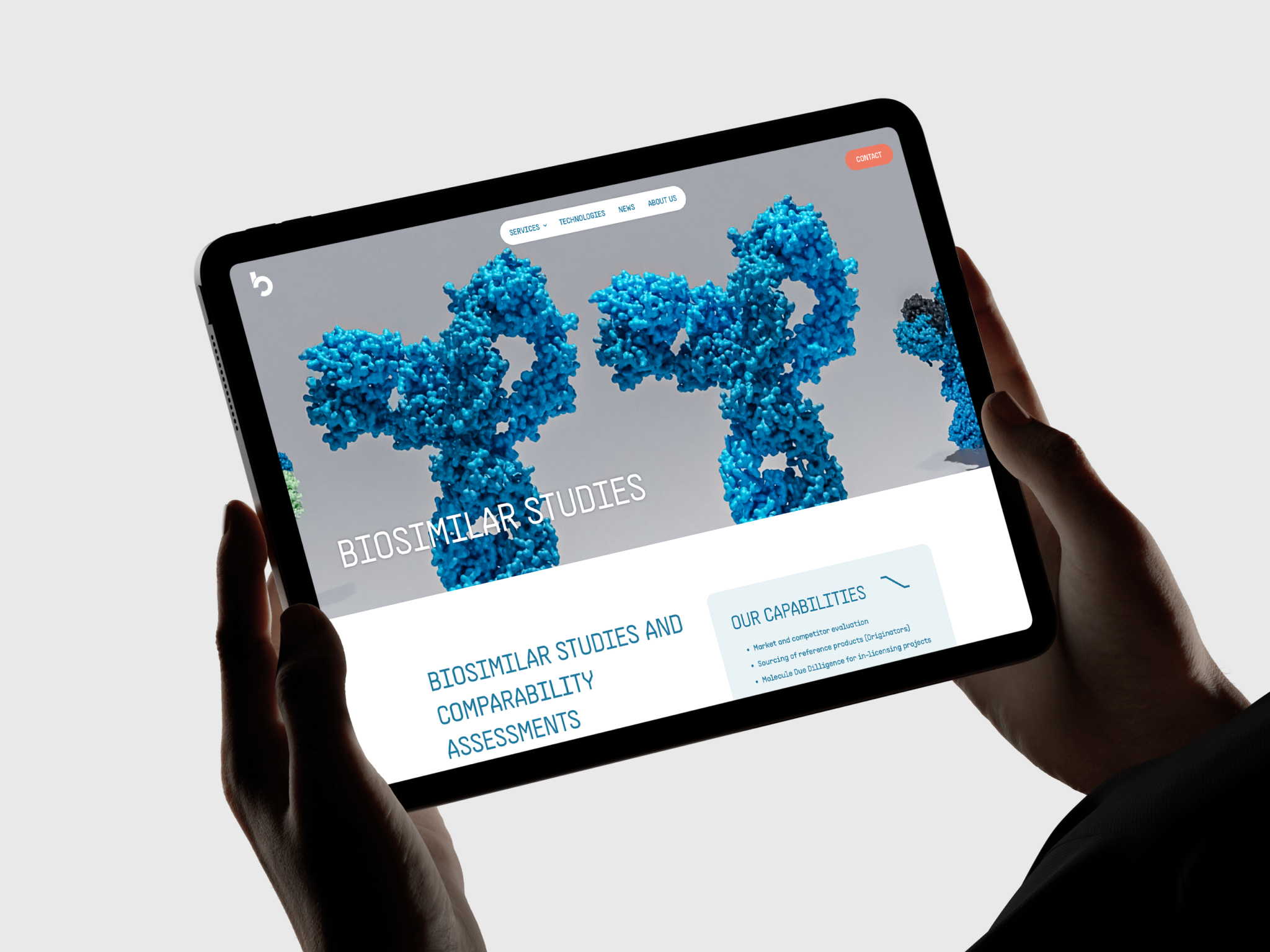 Tabletansicht der Biofidus Webseite